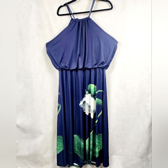 Lily by Firmiana Navy Floral Dress - Picture 1 of 6